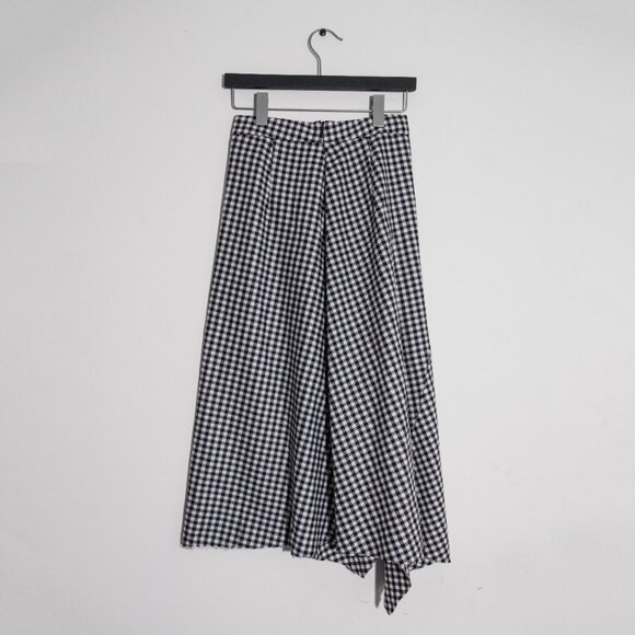 Zara Gingham Asymmetrical Midi Skirt - Picture 7 of 7